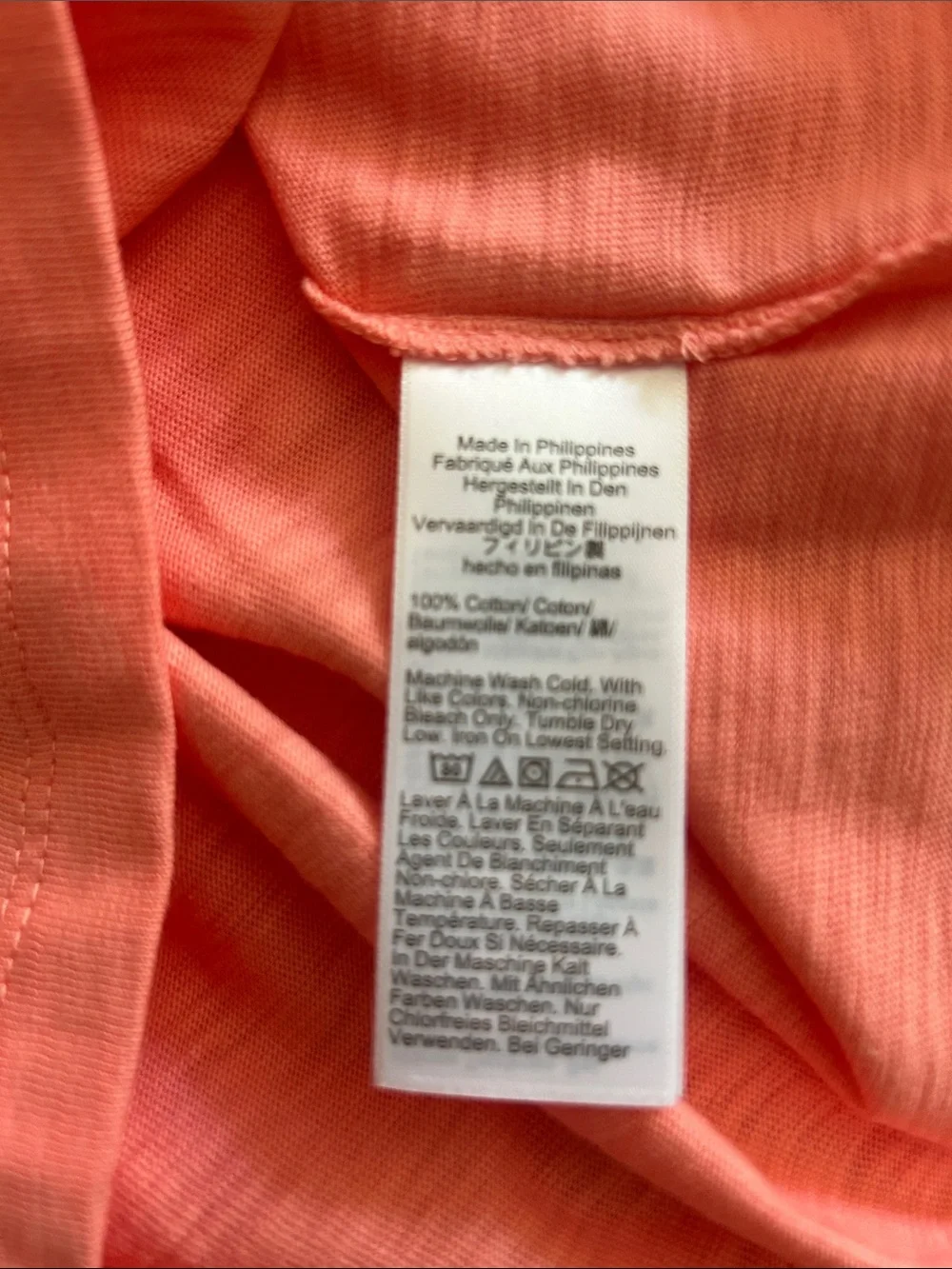 J. CREW Girlfriend crewneck tee peach colour 100% cotton Large NWT